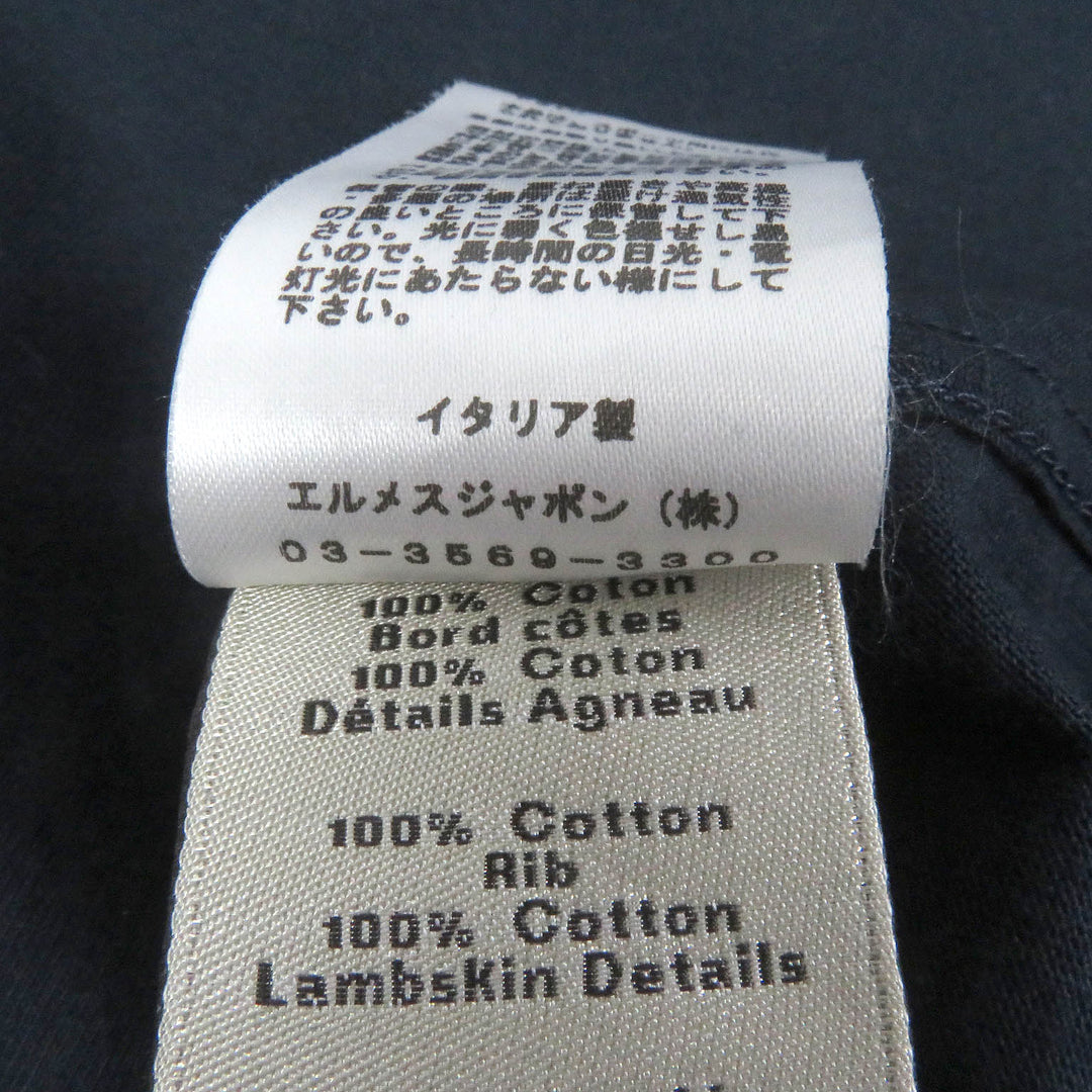 Great HERMES Short sleeve T-shirt Puzzle Eskettle Crew neck Navy cotton mens XS