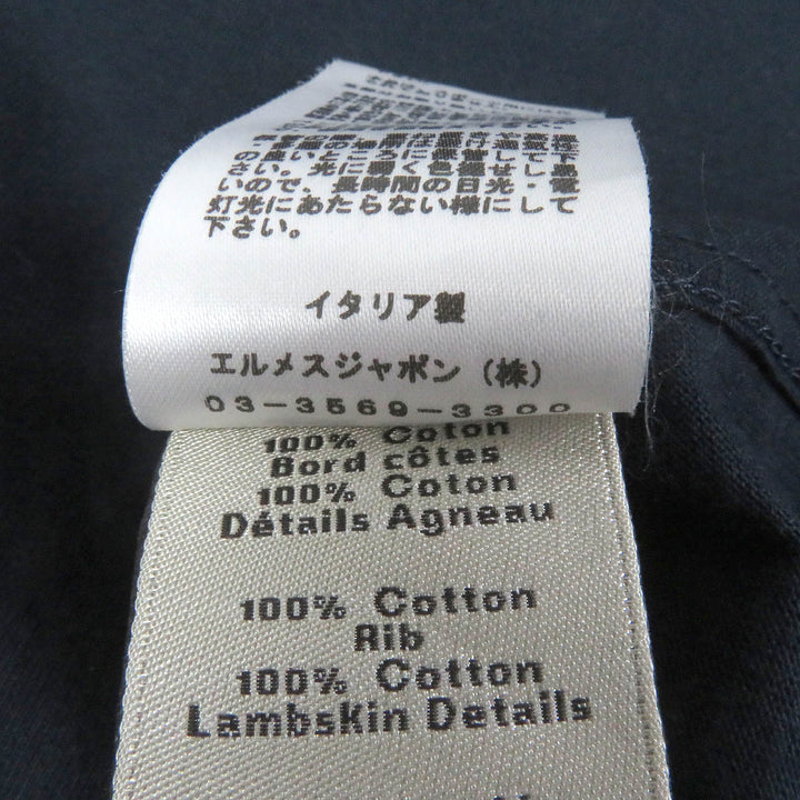 Great HERMES Short sleeve T-shirt Puzzle Eskettle Crew neck Navy cotton mens XS