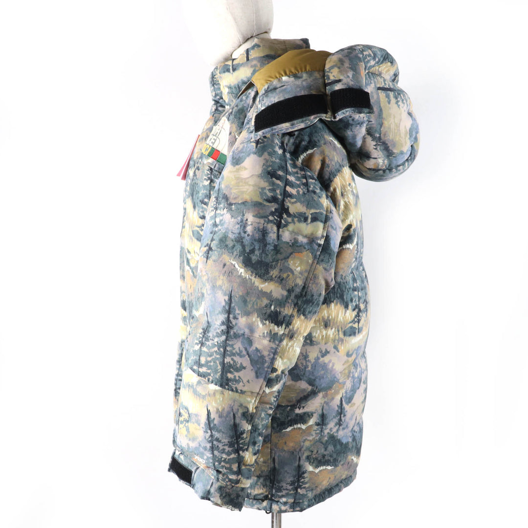 Pristine GUCCI×THE NORTH FACE down coat Forest print hooded S 663921