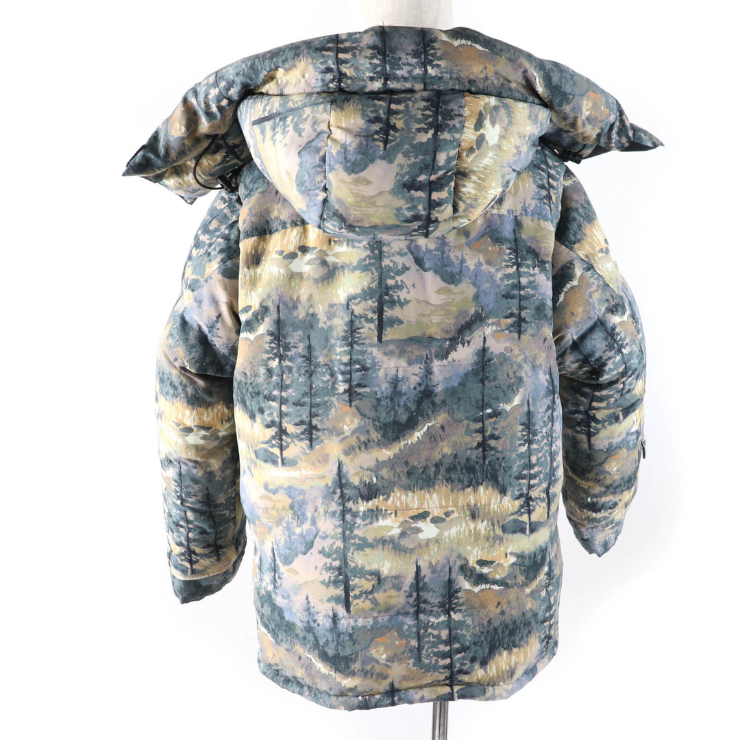 Pristine GUCCI×THE NORTH FACE down coat Forest print hooded Green system Women S 663921
