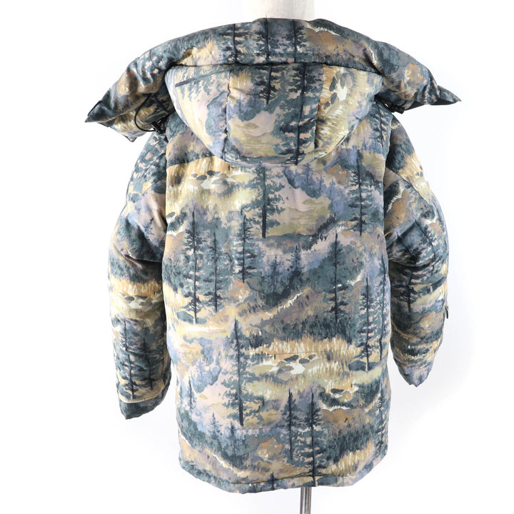 Pristine GUCCI×THE NORTH FACE down coat Forest print hooded Green system Women S 663921