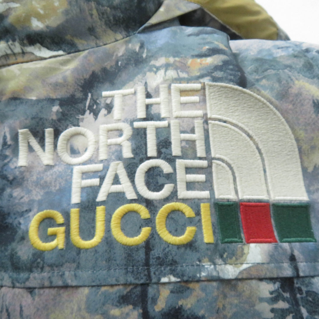 Pristine GUCCI×THE NORTH FACE down coat Forest print hooded S 663921