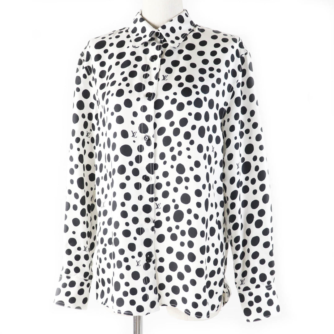 Excellent LOUIS VUITTON×Yayoi Kusama Long sleeve shirt infinity dot silk Women 36