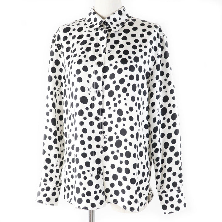 Excellent LOUIS VUITTON×Yayoi Kusama Long sleeve shirt infinity dot silk Women 36