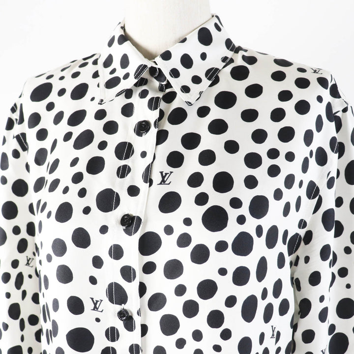 Excellent LOUIS VUITTON×Yayoi Kusama Long sleeve shirt infinity dot silk Women 36