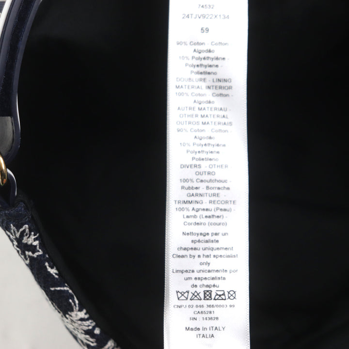 Pristine Christian Dior cap Toile du Jouy D-PLAYER hat White navy Women