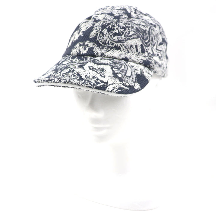 Pristine Christian Dior cap Toile du Jouy D-PLAYER hat White navy Women