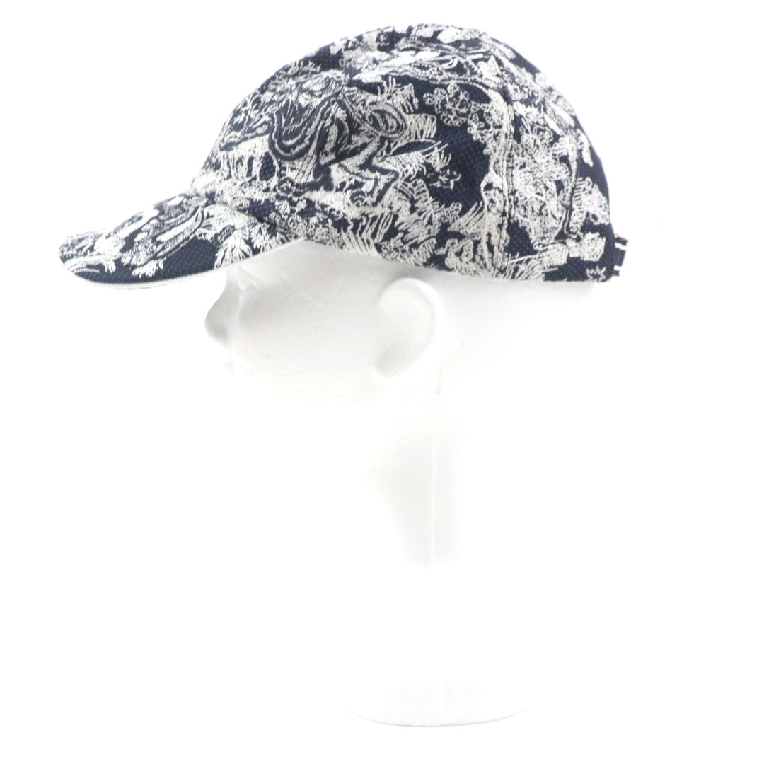 Pristine Christian Dior cap Toile du Jouy D-PLAYER hat White navy Women