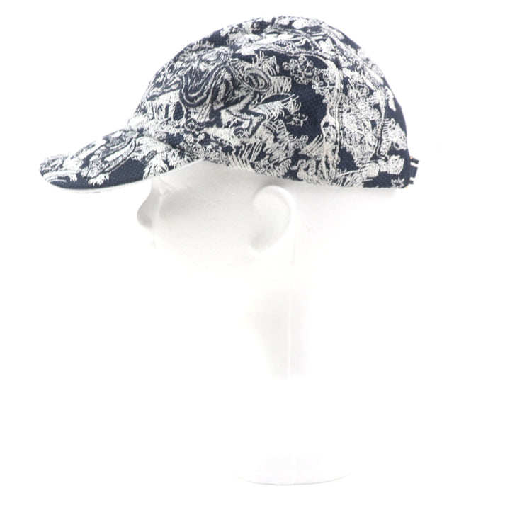 Pristine Christian Dior cap Toile du Jouy D-PLAYER hat White navy Women