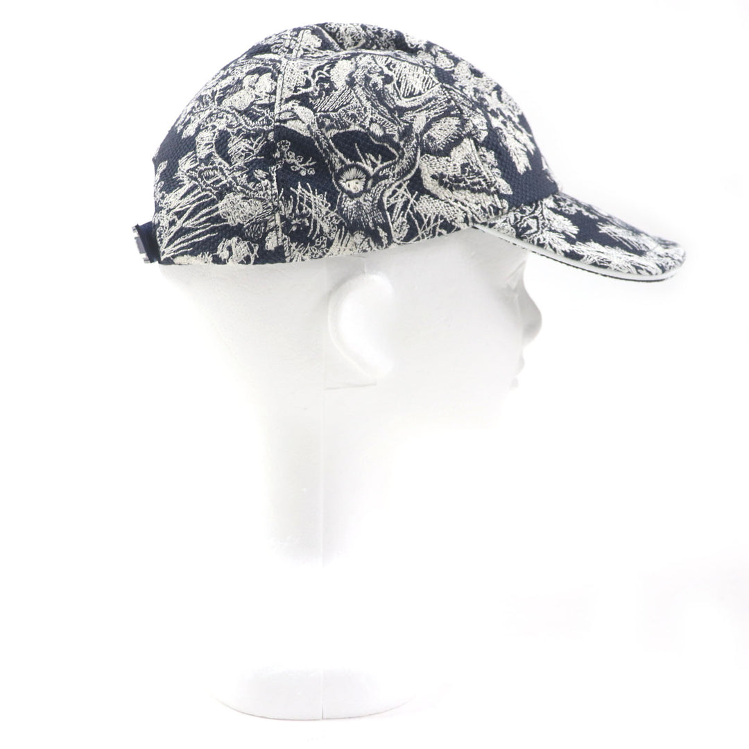 Pristine Christian Dior cap Toile du Jouy D-PLAYER hat White navy Women