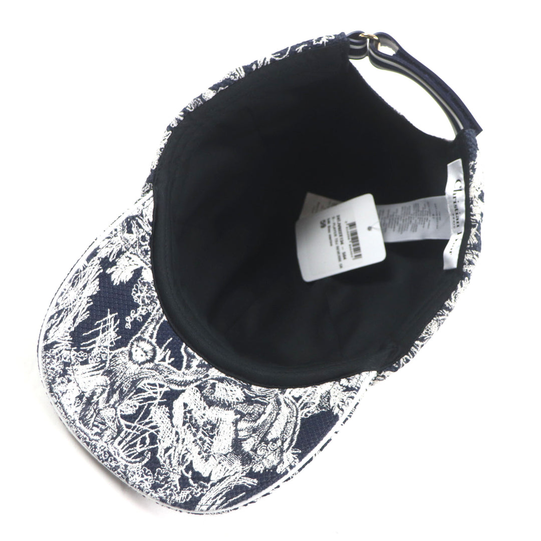 Pristine Christian Dior cap Toile du Jouy D-PLAYER hat White navy Women