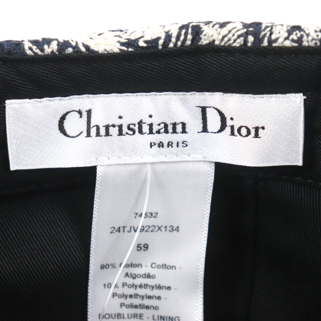 Pristine Christian Dior cap Toile du Jouy D-PLAYER hat White navy Women