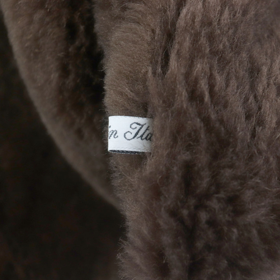 Very Good Nazareno Gabrielli Mouton coat shearling thick double breasted Dark brown Mouton mens 50