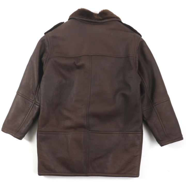 Very Good Nazareno Gabrielli Mouton coat shearling thick double breasted Dark brown Mouton mens 50