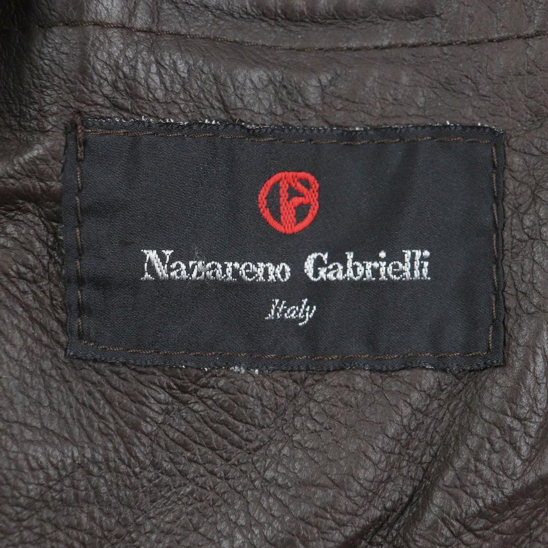 Very Good Nazareno Gabrielli Mouton coat shearling thick double breasted Dark brown Mouton mens 50