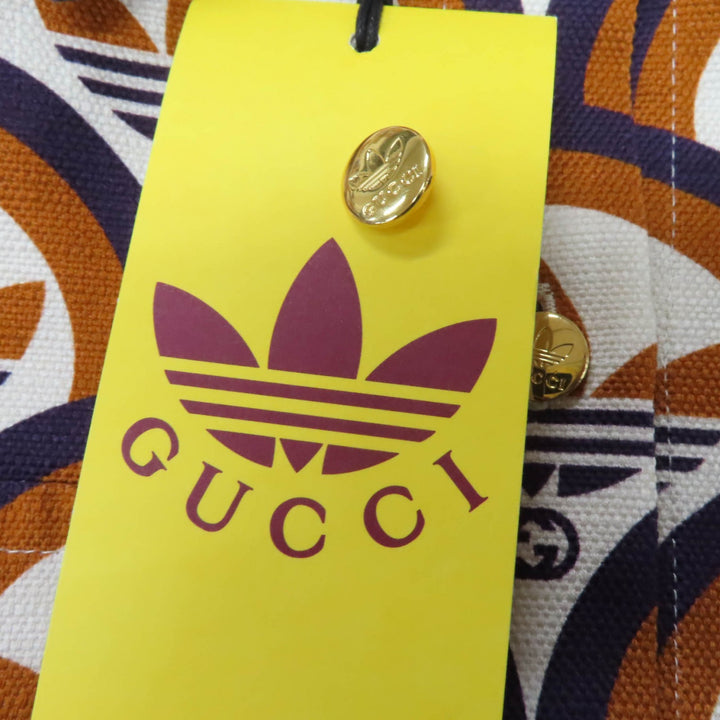 Pristine GUCCI×adidas Short sleeve shirt Trefoil logo Orange series Women 36
