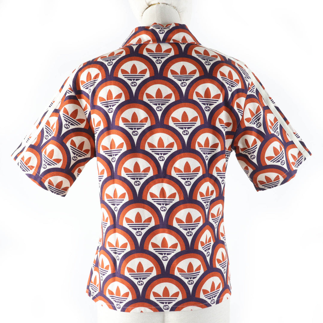 Pristine GUCCI×adidas Short sleeve shirt Trefoil logo Orange series Women 36