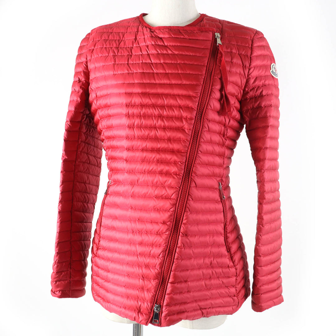 Great MONCLER Down jacket AXINITE Logo patch ZIP UP Red Nylon Women 1