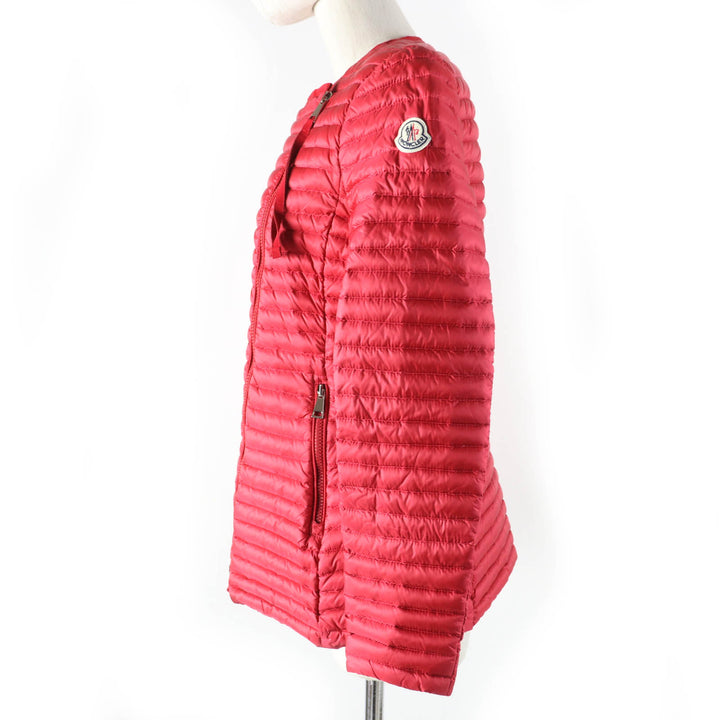 Great MONCLER Down jacket AXINITE Logo patch ZIP UP Red Nylon Women 1