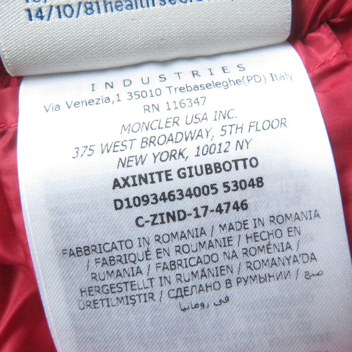 Great MONCLER Down jacket AXINITE Logo patch ZIP UP Red Nylon Women 1