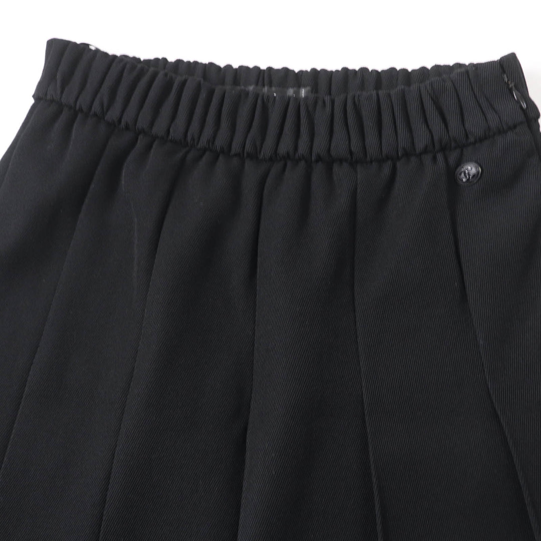 Great CHANEL Pleated skirt COCO Mark button black wool Women 34 P46707V34279
