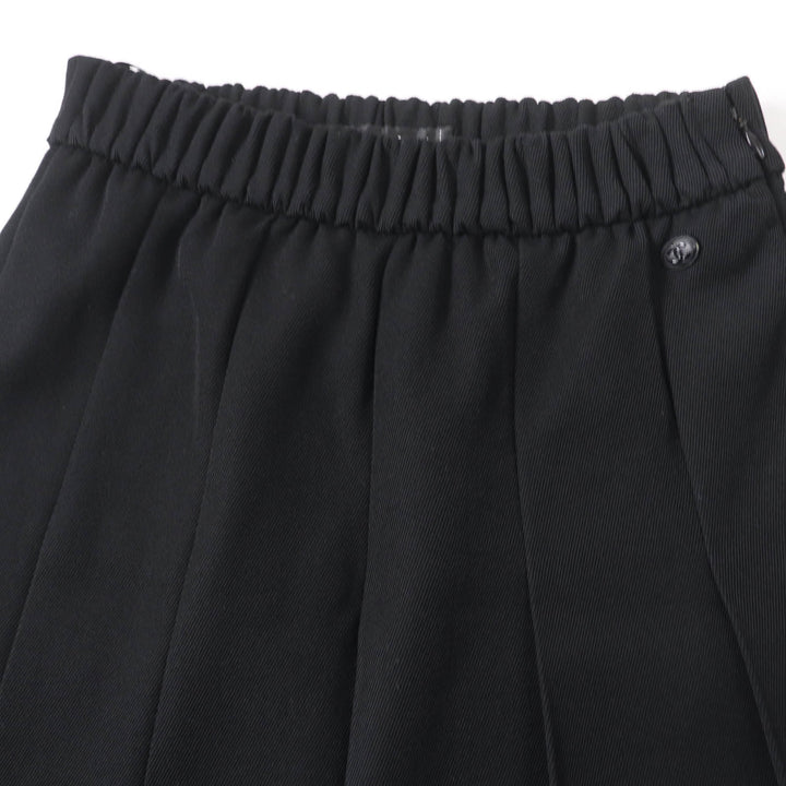 Great CHANEL Pleated skirt COCO Mark button black wool Women 34 P46707V34279