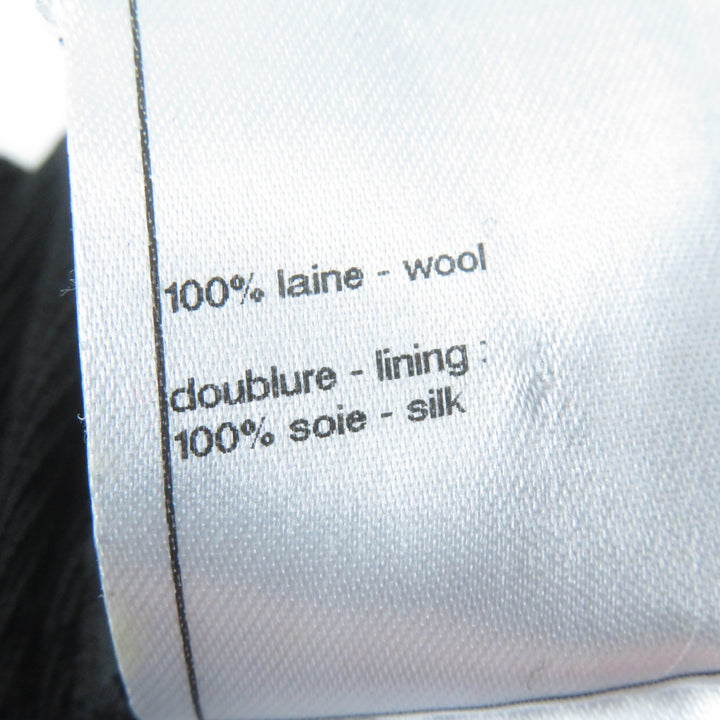 Great CHANEL Pleated skirt COCO Mark button black wool Women 34 P46707V34279