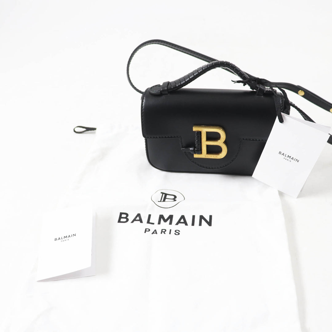 Excellent BALMAIN Shoulder Bag Bbuzz mini bag black leather Women DN1DG811