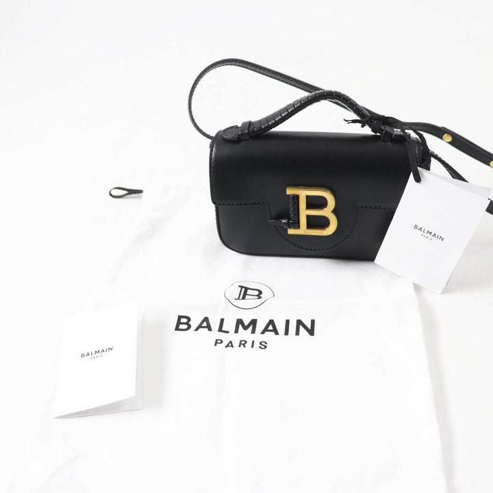 Excellent BALMAIN Shoulder Bag Bbuzz mini bag black leather Women DN1DG811