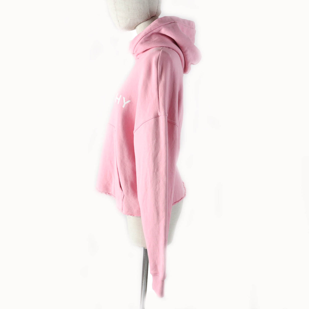 Excellent GIVENCHY hoodie Brand logo cropped hoodie pink Women XS BWJ03M3YAC