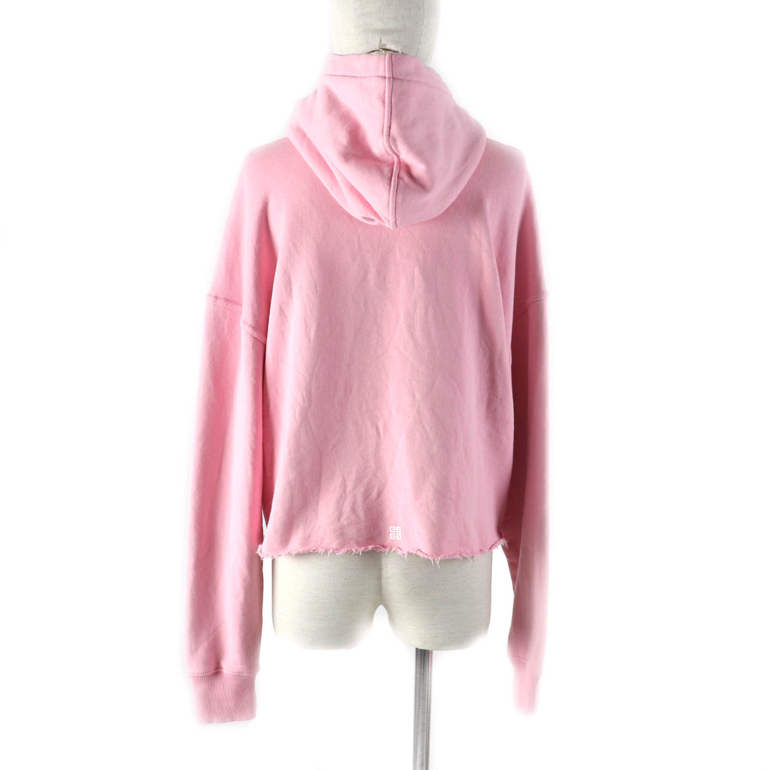 Excellent GIVENCHY hoodie Brand logo cropped hoodie pink cotton Women XS BWJ03M3YAC