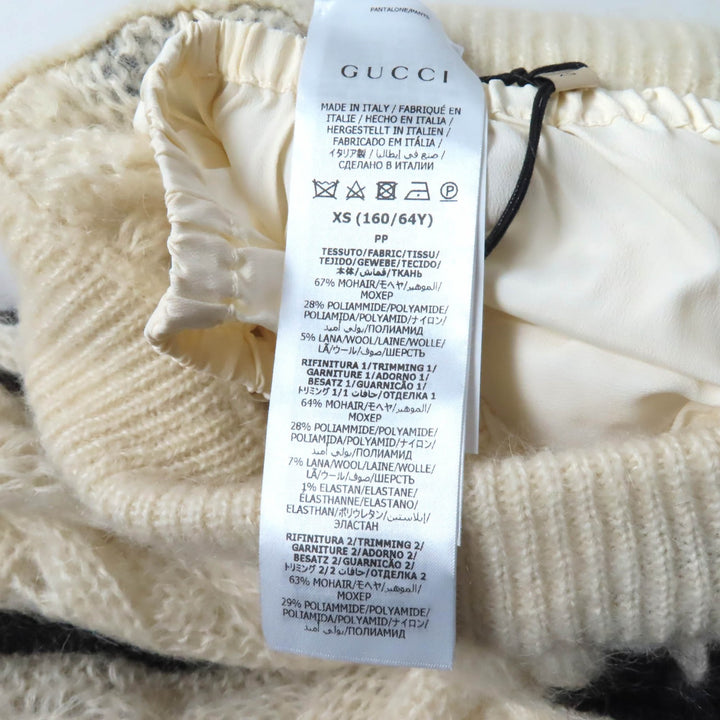 Pristine GUCCI×adidas Pants Trefoil 3 Stripes Mohair Knit Ivory black Women XS