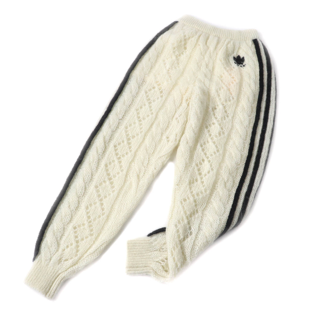 Pristine GUCCI×adidas Pants Trefoil 3 Stripes Mohair Knit Ivory black Women XS