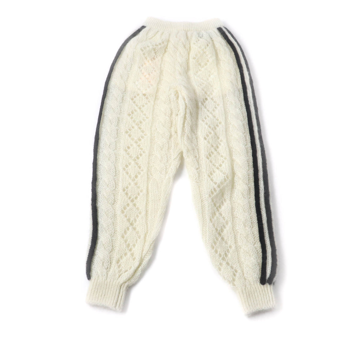 Pristine GUCCI×adidas Pants Trefoil 3 Stripes Mohair Knit Ivory black Women XS 721504