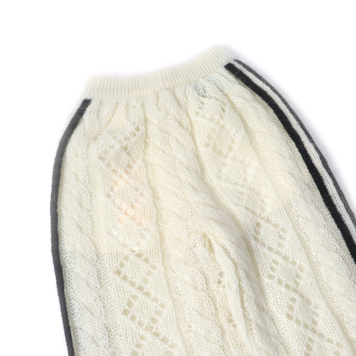 Pristine GUCCI×adidas Pants Trefoil 3 Stripes Mohair Knit Ivory black Women XS 721504