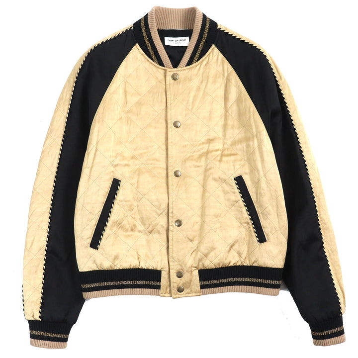 Great SAINT LAURENT PARIS Stajan Teddy Padded bomber jacket Gold black mens 46 643883