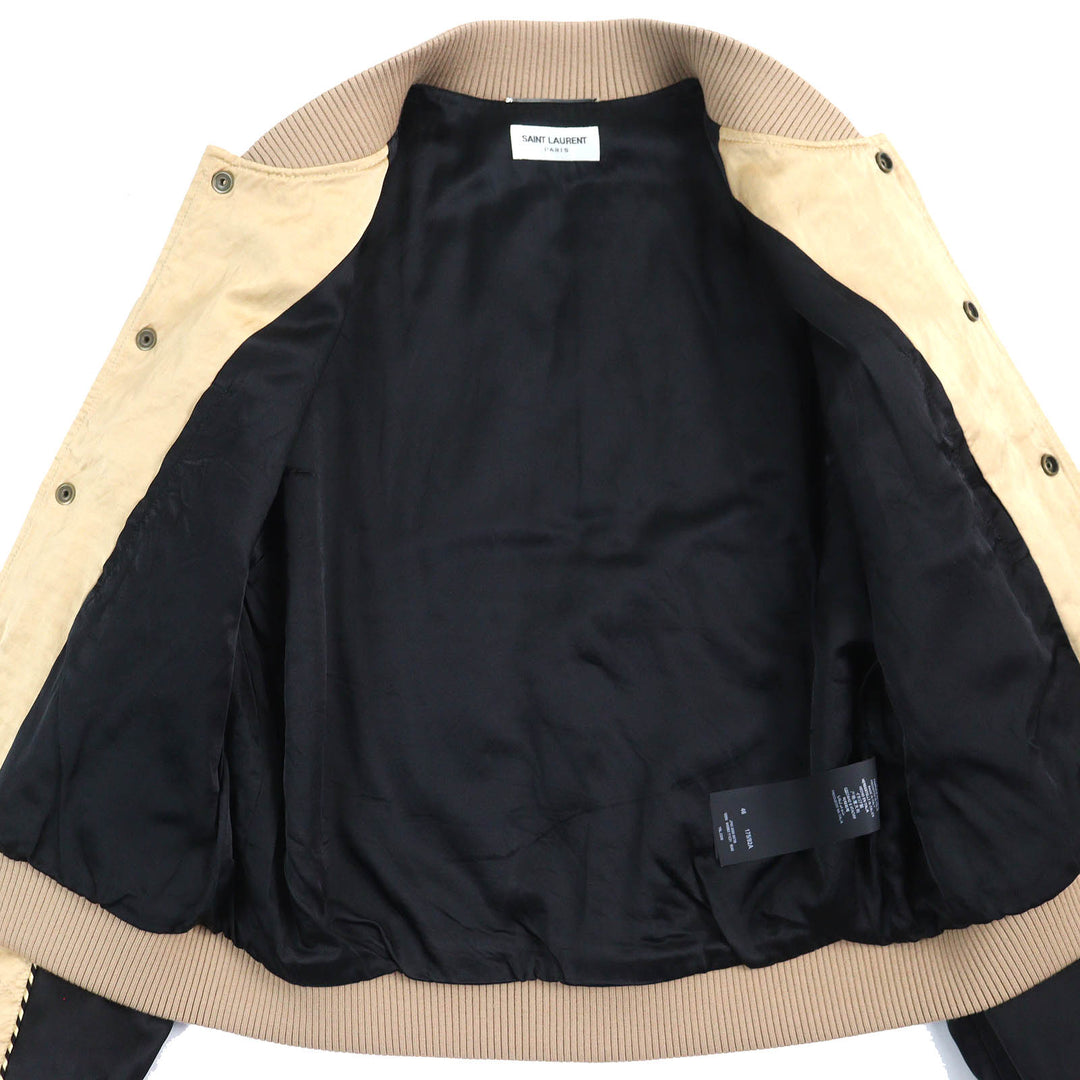 Great SAINT LAURENT PARIS Stajan Teddy Padded bomber jacket Gold black mens 46 643883