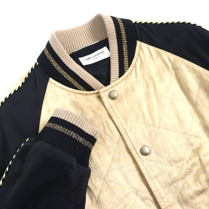 Great SAINT LAURENT PARIS Stajan Teddy Padded bomber jacket Gold black mens 46 643883