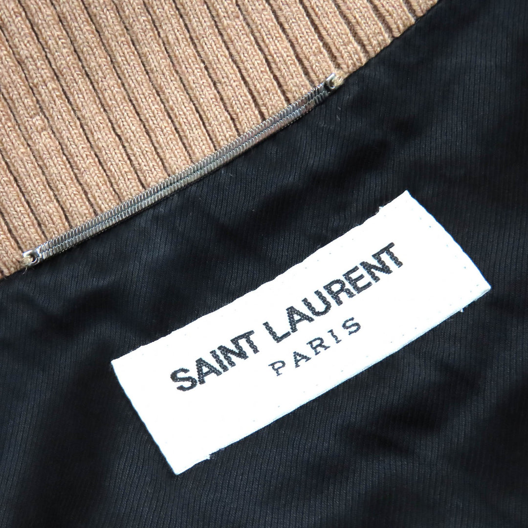 Great SAINT LAURENT PARIS Stajan Teddy Padded bomber jacket Gold black mens 46 643883