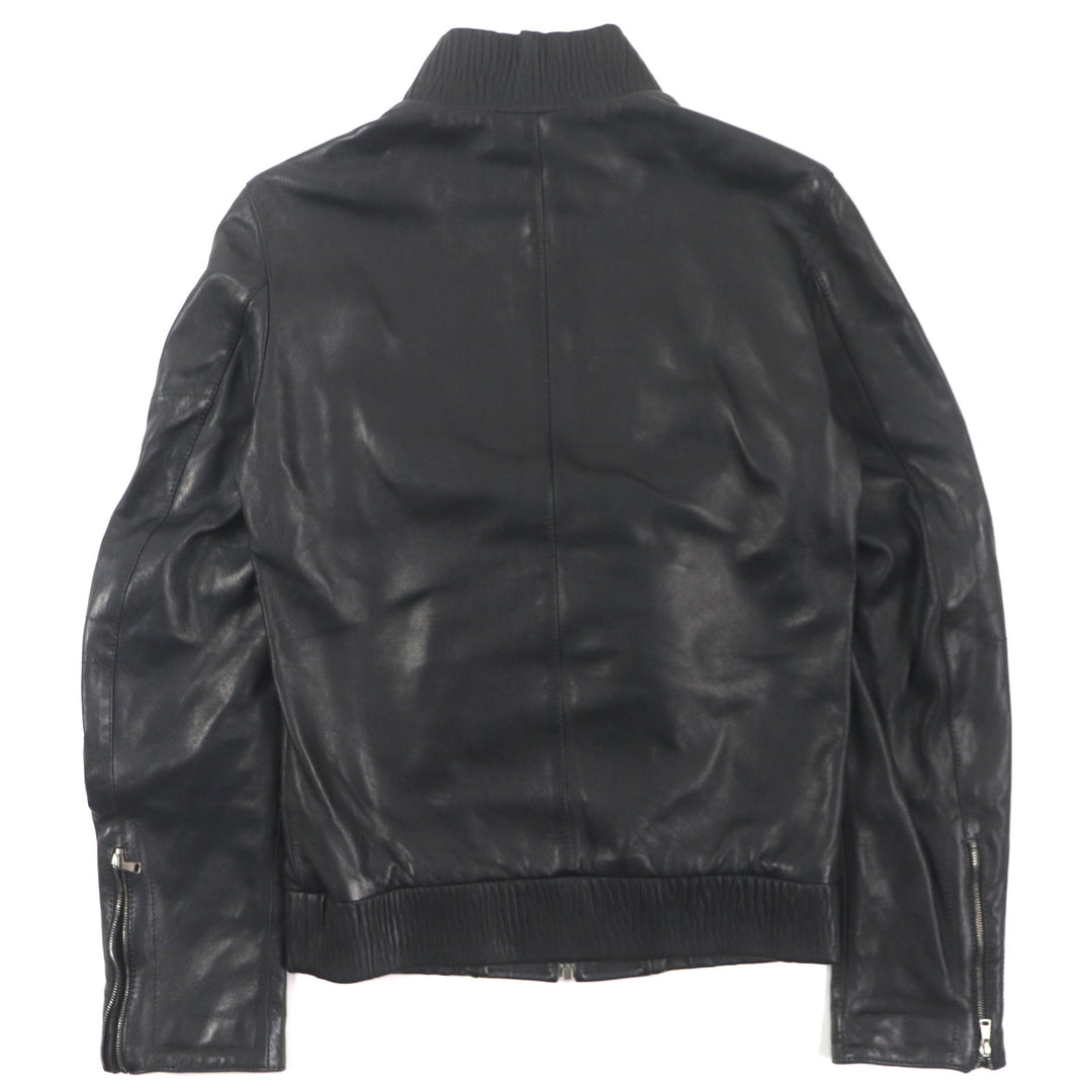Great DOLCE&GABBANA Leather jacket Black Tag Multi-Pocket Zip-Up Blouson 44