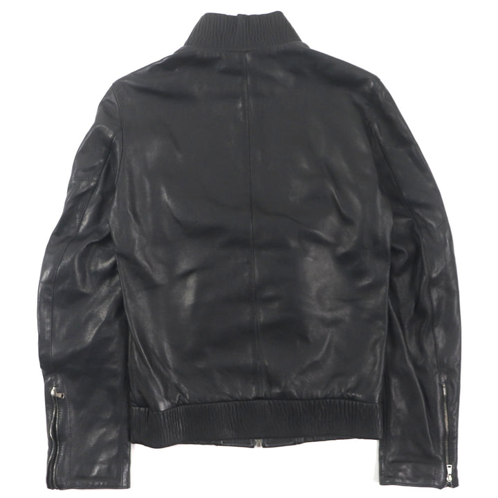 Great DOLCE&GABBANA Leather jacket Black Tag Multi-Pocket Zip-Up Blouson 44