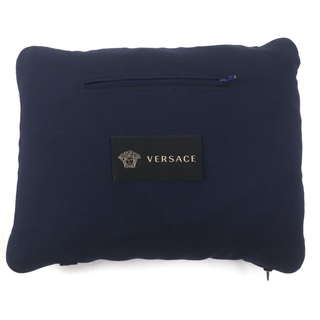 Excellent VERSACE coat Hidden placket Logo buttons Lightweight Navy wool mens 54