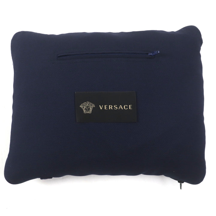 Excellent VERSACE coat Hidden placket Logo buttons Lightweight Navy wool mens 54