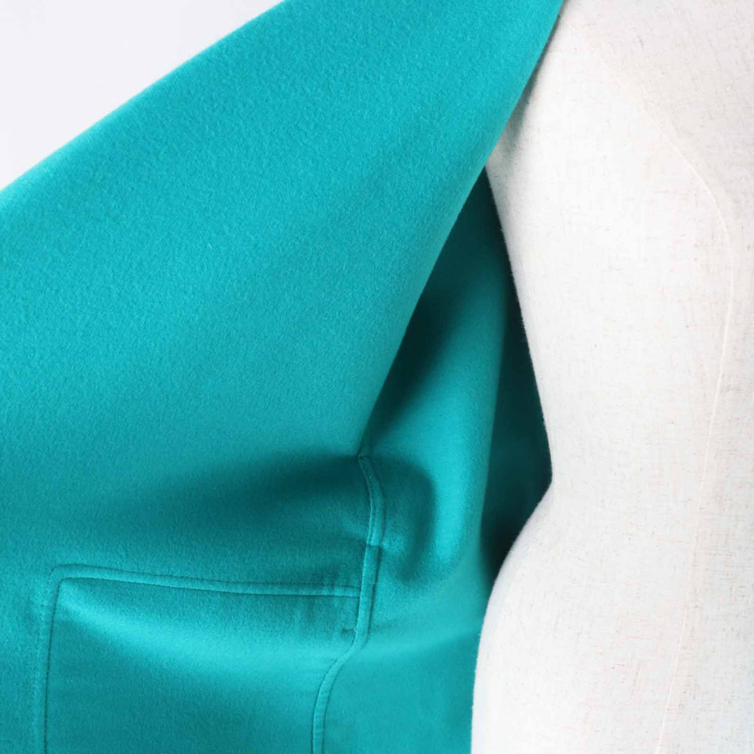 Pristine HERMES Best Serie Button Belt Wrap Long Gilet green cashmere Women 34