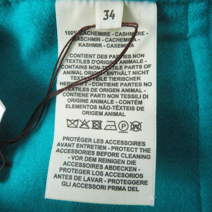 Pristine HERMES Best Serie Button Belt Wrap Long Gilet green cashmere Women 34