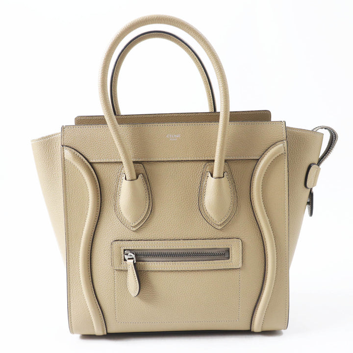 Excellent CELINE Handbag Luggage micro shopper Drummed calfskin Women 18979