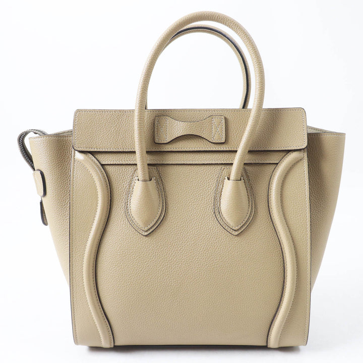 Excellent CELINE Handbag Luggage micro shopper Drummed calfskin Women 18979