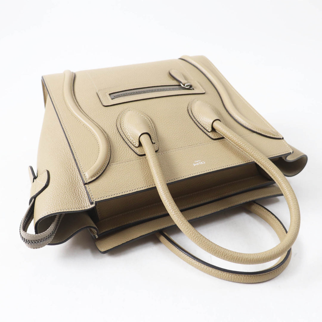 Excellent CELINE Handbag Luggage micro shopper Drummed calfskin Women 18979