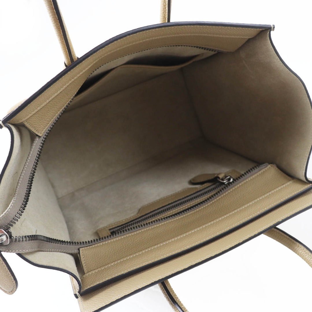 Excellent CELINE Handbag Luggage micro shopper Drummed calfskin Women 18979