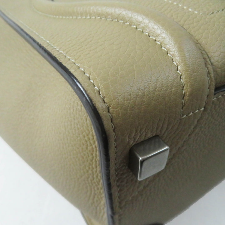 Excellent CELINE Handbag Luggage micro shopper Drummed calfskin Women 18979